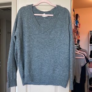 H&M Grey V-neck Sweatshirt